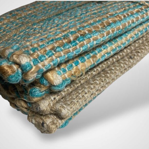 Chardin Home Natural Jute Placemats Set Of 4 Rustic Farmhouse 13x19 Place Mats - Picture 3 of 7